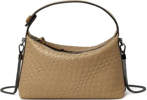 DORIS&JACKY Small Hand Tote Handbag For Women Designer Vegan Top Handle Crossbody Purse With Metal Chain Strap