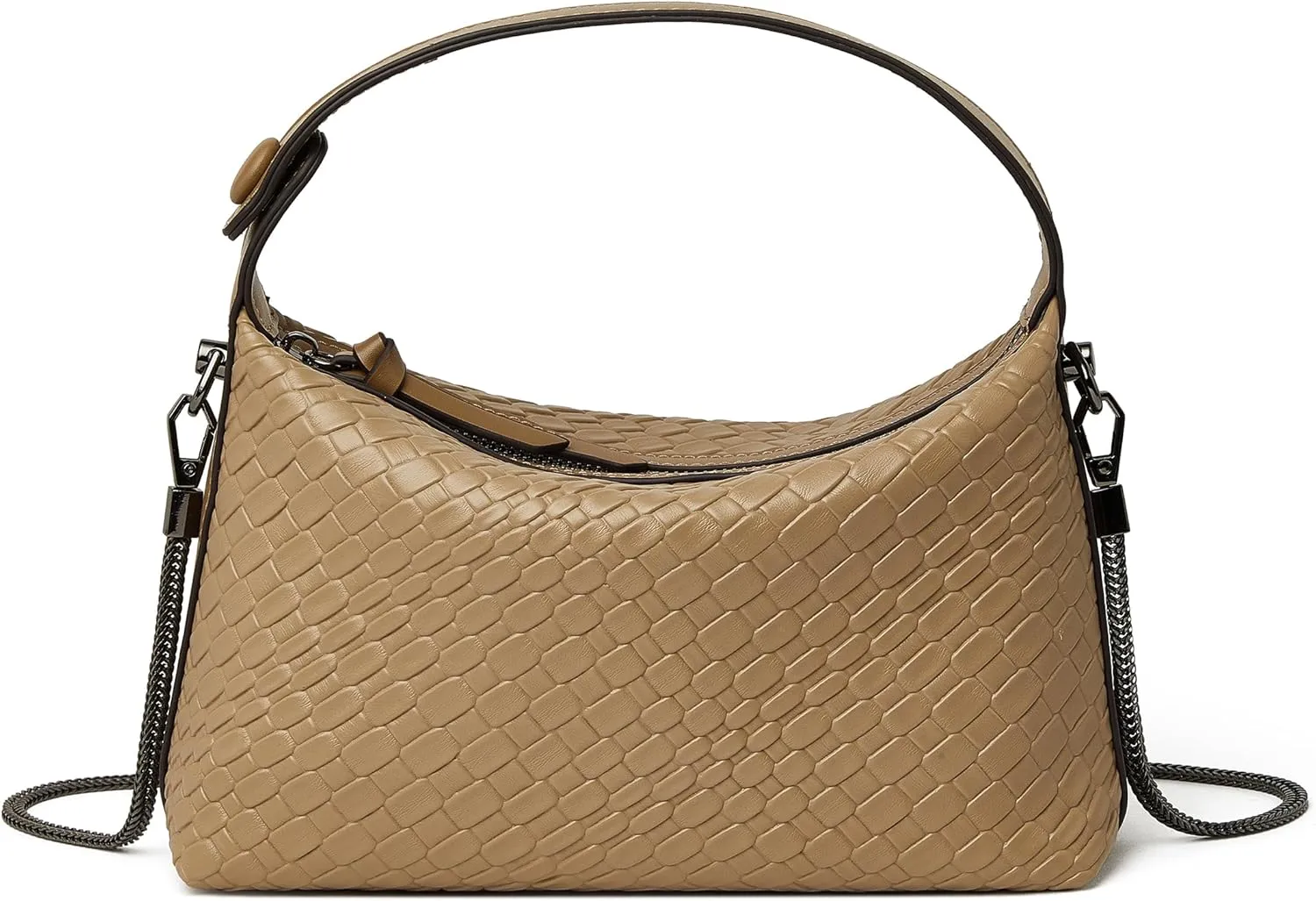 DORIS&JACKY Small Hand Tote Handbag For Women Designer Vegan Top Handle Crossbody Purse With Metal Chain Strap
