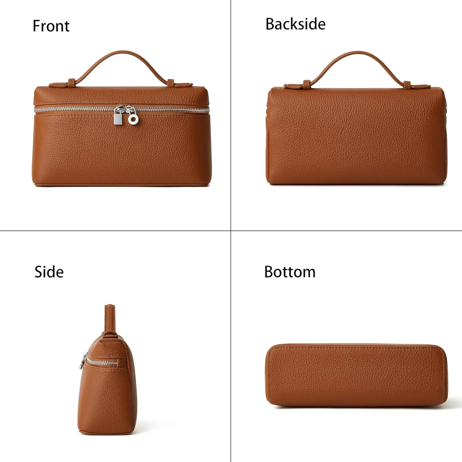 DORIS&JACKY Small Leather Crossbody Bag for Women Designer Mini Top Handle Phone Pouch Bag with Adjustable Shoulder Strap
