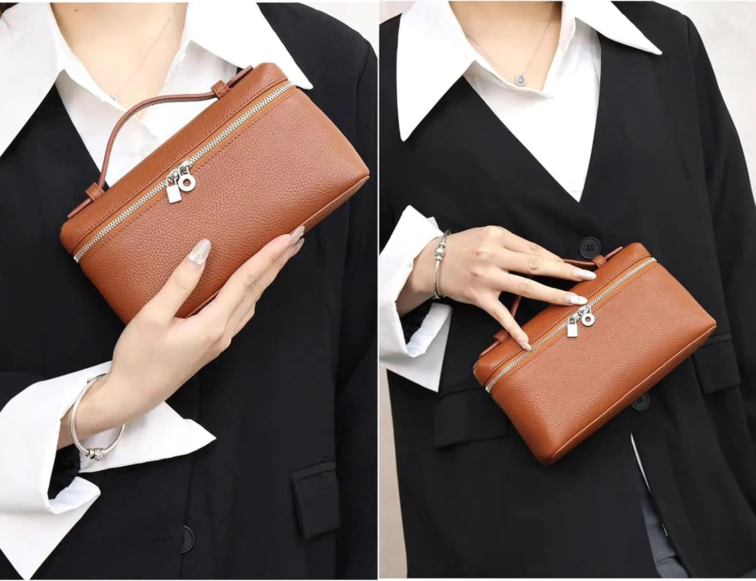 DORIS&JACKY Small Leather Crossbody Bag for Women Designer Mini Top Handle Phone Pouch Bag with Adjustable Shoulder Strap