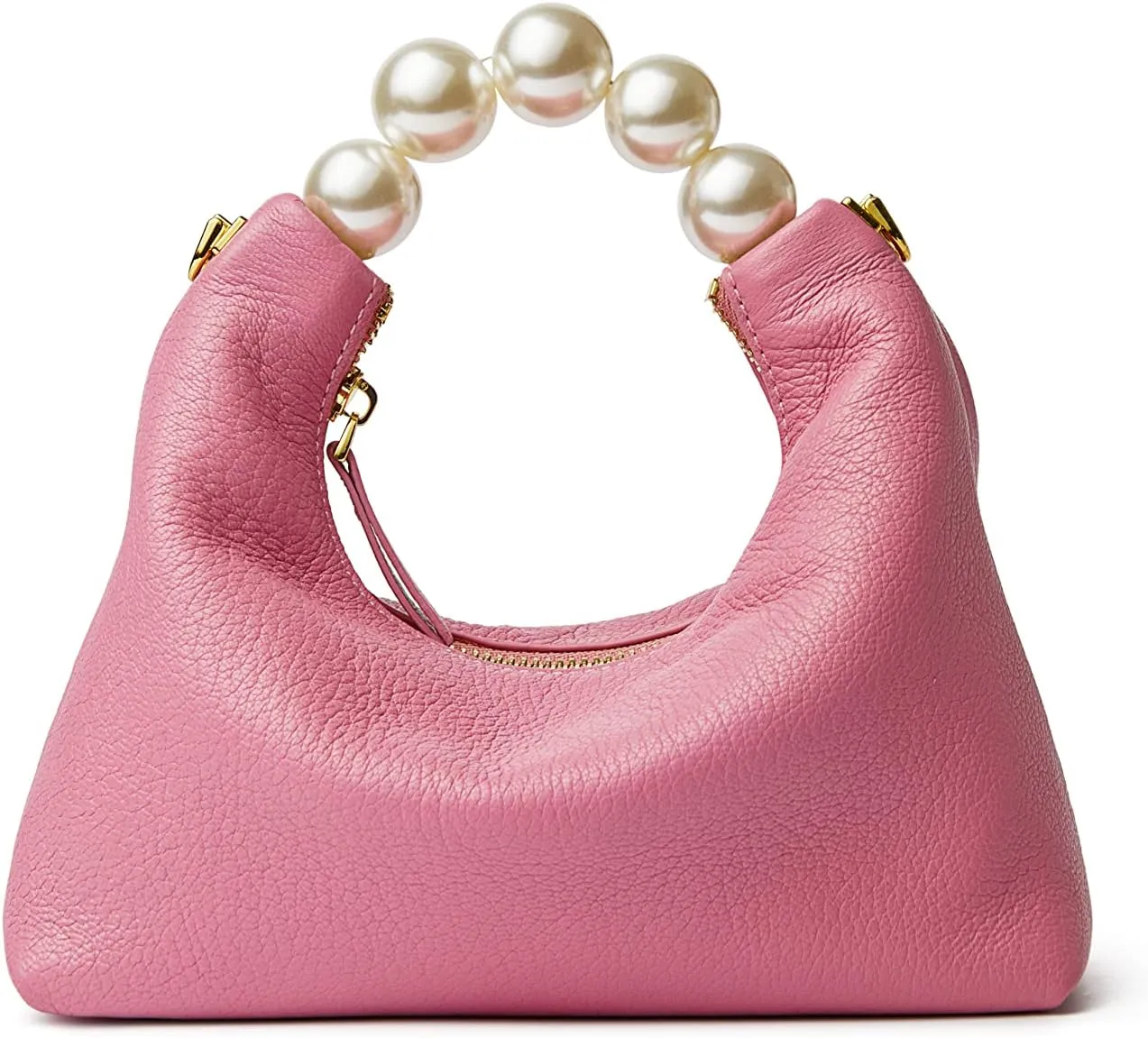 DORIS&JACKY Small Top Handle Clutch Bag Women Designer Goatskin Crossbody Purse With Pearl Handle And Detachable Metal Chain