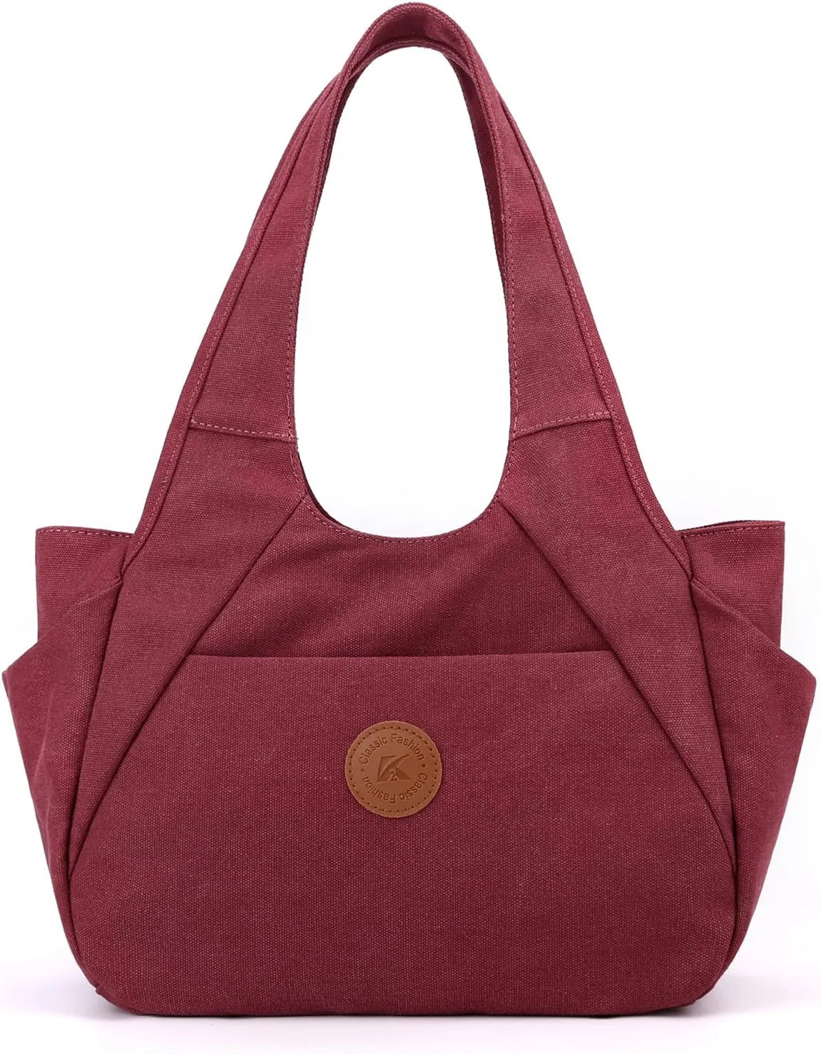 DOURR Light Women's Hobo Purses and Handbags with 3 Compartments Durable Cotton Canvas Shoulder Bag Daily Tote