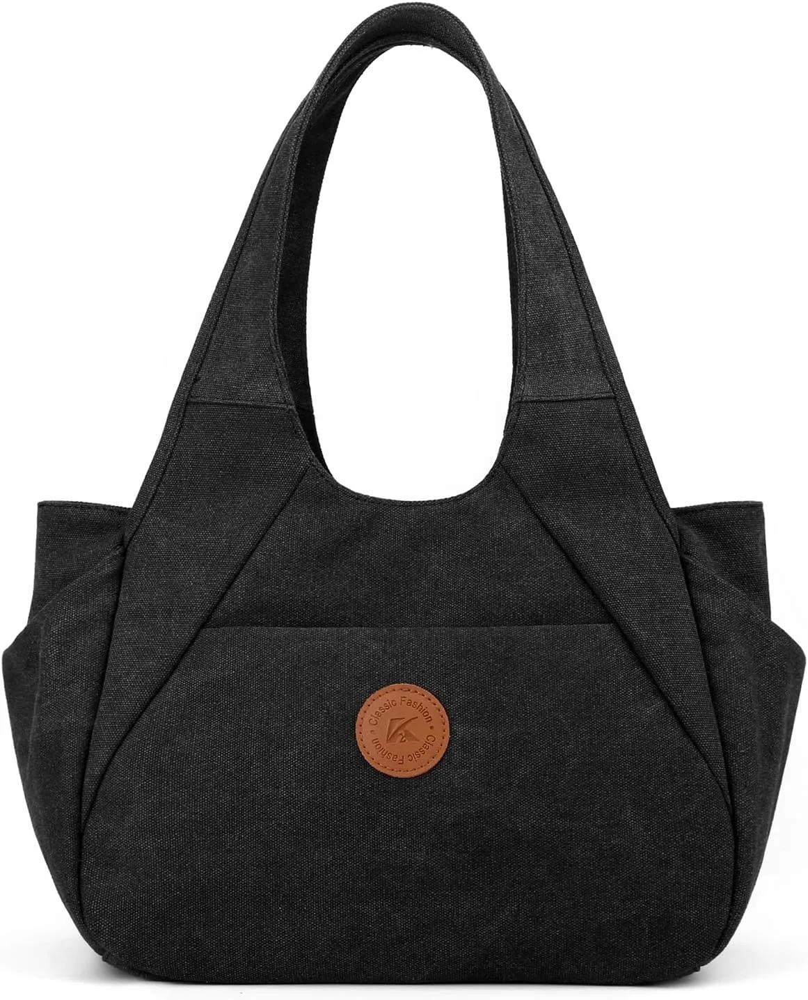 DOURR Light Women's Hobo Purses and Handbags with 3 Compartments Durable Cotton Canvas Shoulder Bag Daily Tote