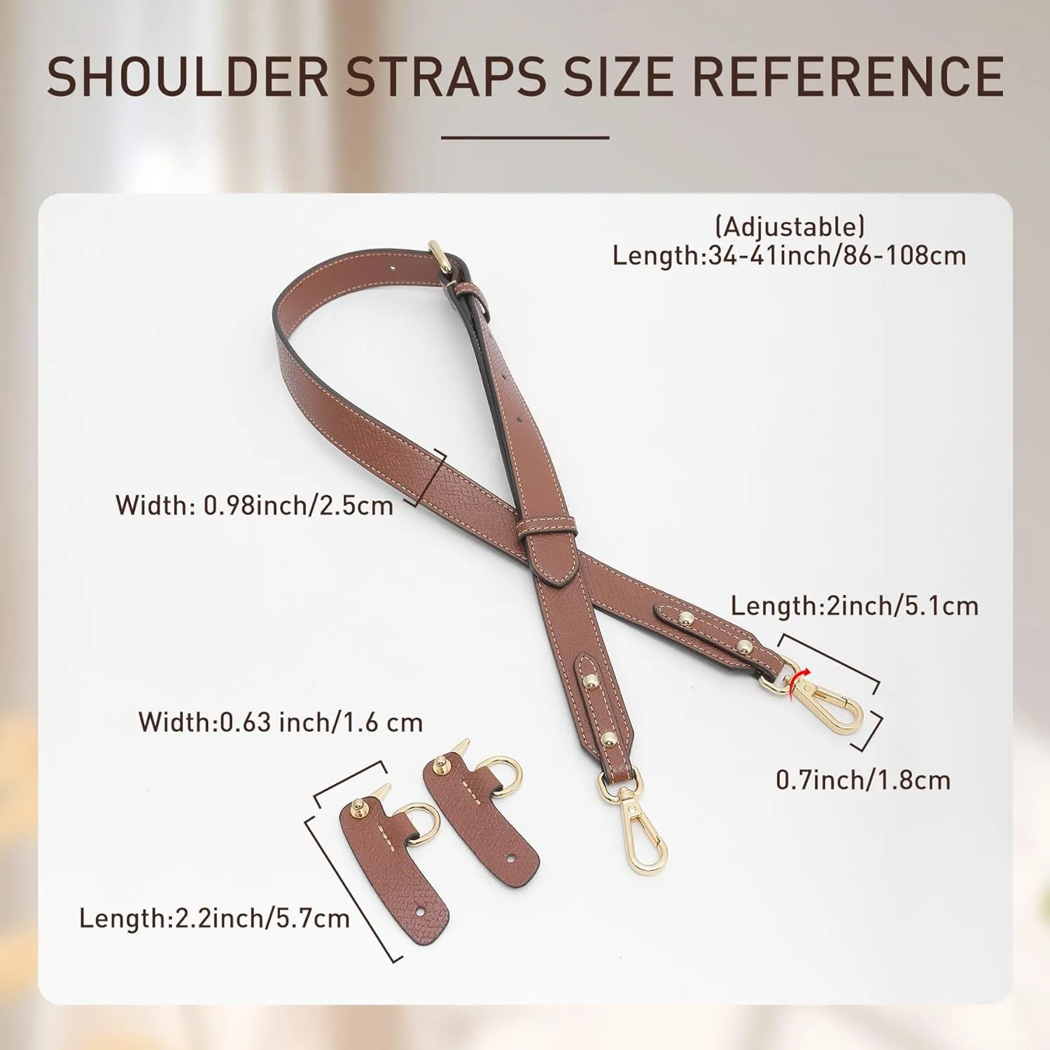 Doxo Purse Strap Compatible with Longchamp S/M/L Bag, 4 Upgraded Buckles Leather Bag Strap Conversion Kit for Women Crossbody Bags