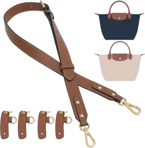 Doxo Purse Strap Compatible with Longchamp S/M/L Bag, 4 Upgraded Buckles Leather Bag Strap Conversion Kit for Women Crossbody Bags