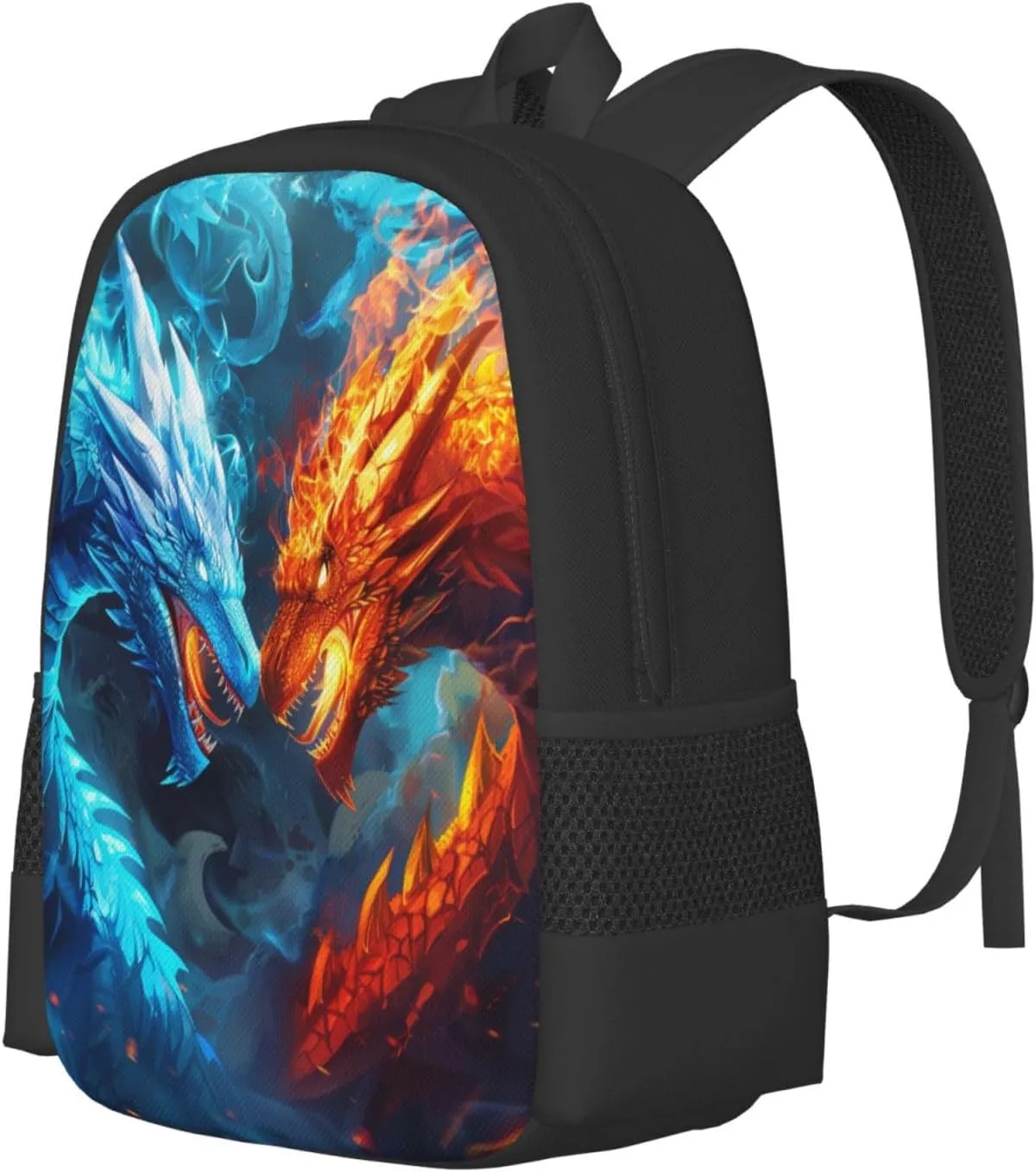 Dragon Backpack, Simple and Aesthetic Bookbag for Women & Men, Lightweight Adjustable Black Backpack for Travel Outdoor Sports, Large Capacity Laptop Bag for Business Office