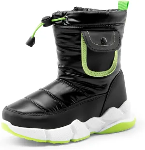 DREAM PAIRS Boys Girls Snow Boots Water Resistant Non-Slip Mid Calf Lightweight Athletic Outdoor Warm Winter Shoes for Little/Big Kids