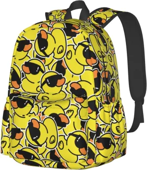 Duck Pattern Backpack Book Bags Lightweight Casual Laptop Backpacks Travel Daypack For Man Woman