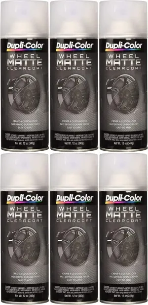 Duplicolor High Performance Matte Clearcoat Wheel Paint (12 oz) - 6 Pack
