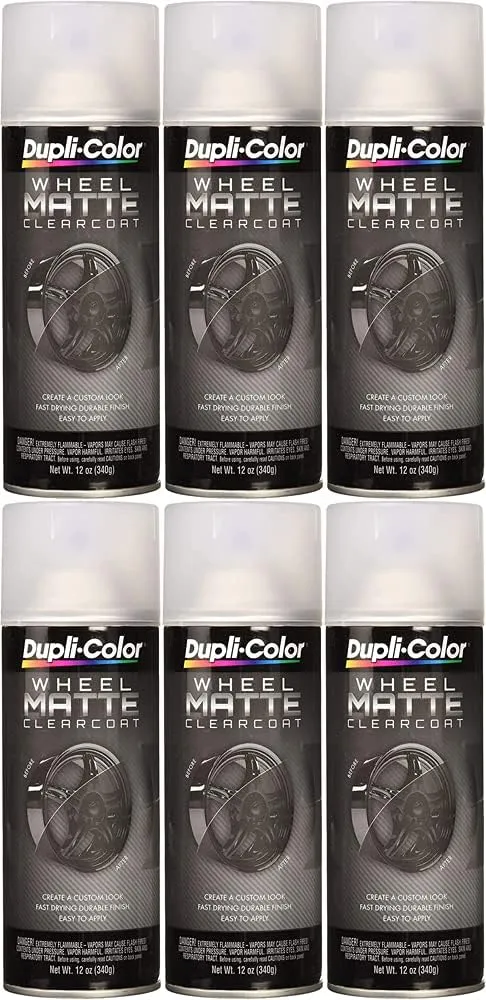 Duplicolor High Performance Matte Clearcoat Wheel Paint (12 oz) - 6 Pack
