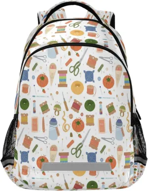 Dussdil Sewing Kit Needlework Kid's Backpack Backpacks for Boys Girls, 16 inch Casual Daypack Back Pack Laptop Bag Double Zipper Travel Bags with Adjustable Shoulder Strap
