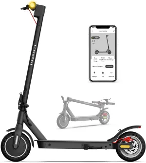 E30 Electric Scooter with Smart APP, 19.9 Miles Range & 18 MPH, 350W Motor, 8.5" Solid Tires, Rear Suspension and Turn Signals, Foldable Electric Scooter for Adults and Teens