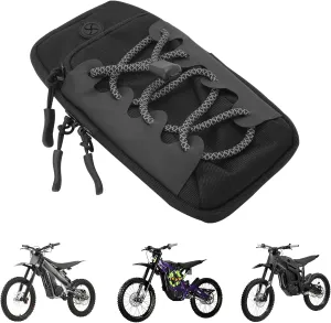 Electric Dirt Bike Bag Front Frame Bag Universal for Sur Ron Surron LBX E-Ride Pro SS/S Rawrr Mantis,Fit for ID Phone Key Garage Door Opener Black