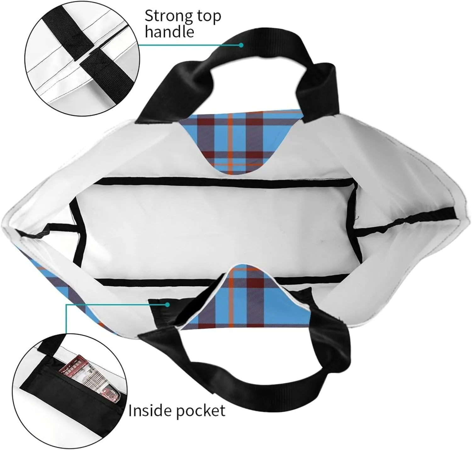 Elliot Ancient Tartan Tote Bag For Women Weekender Travel Bag Reusable Grocery Bags Large Totes Handbags