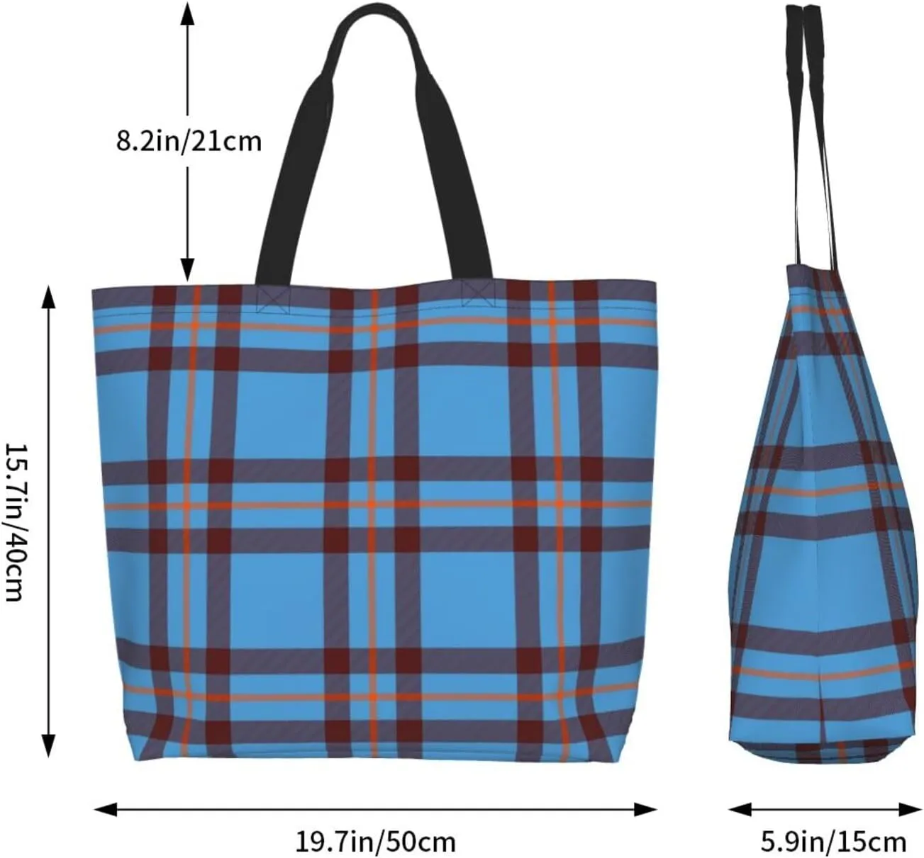 Elliot Ancient Tartan Tote Bag For Women Weekender Travel Bag Reusable Grocery Bags Large Totes Handbags