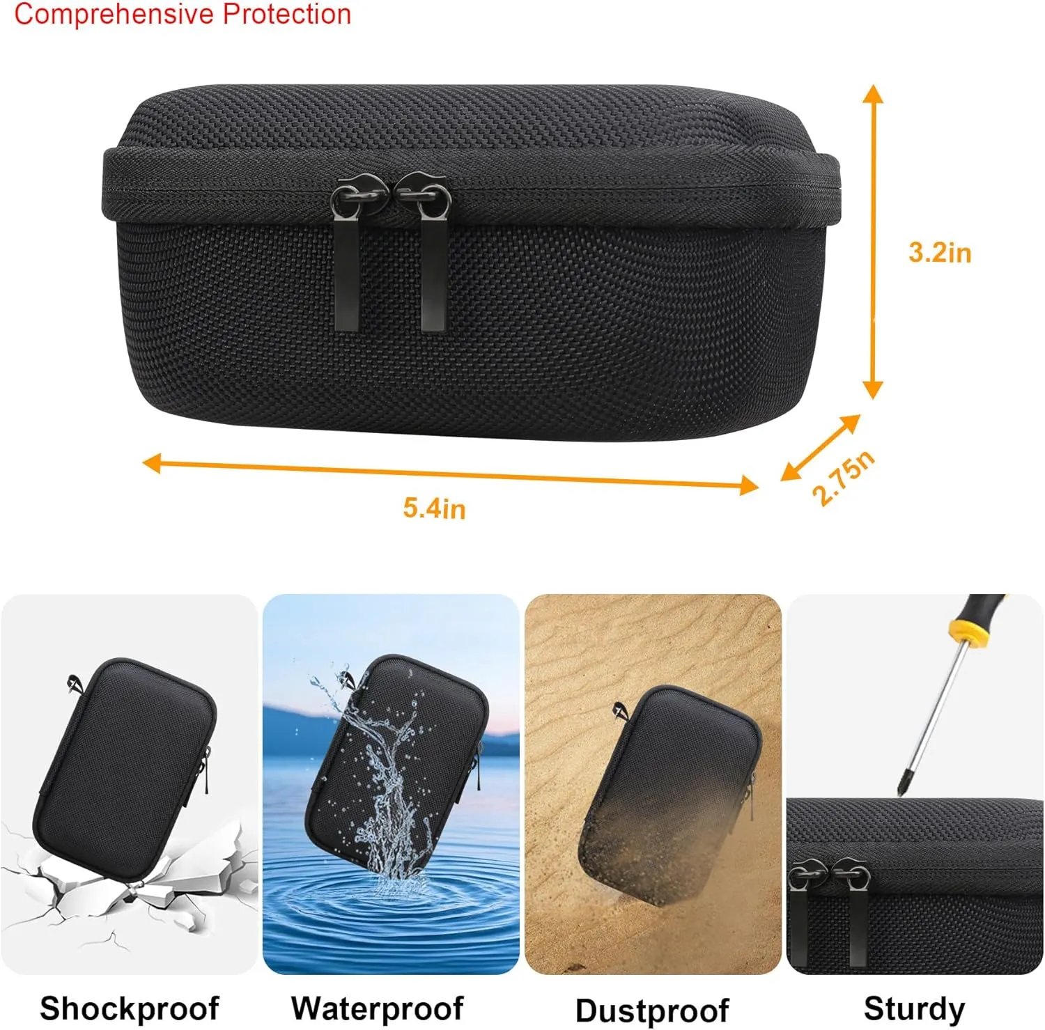 Elonbo Carrying Case for Sony ZV-1F/ ZV-1 II/ZV-1 Vlog Digital Camera for Content Creators, Sony ZV1 Vlogging Camera Hard Travel Bag, Mesh Pocket fits Battery Card Reader Cable, Black