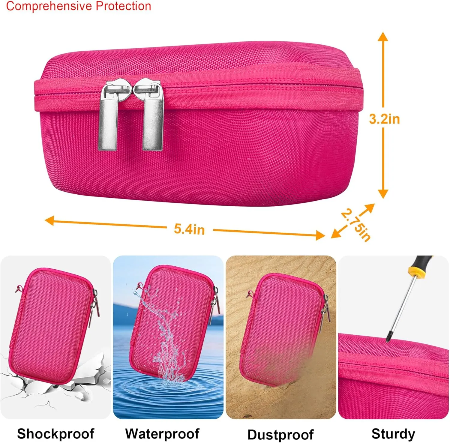 Elonbo Carrying Case for Sony ZV-1F/ ZV-1 II/ZV-1 Vlog Digital Camera for Content Creators, Sony ZV1 Vlogging Camera Hard Travel Bag, Mesh Pocket fits Battery Card Reader Cable, Raspberry