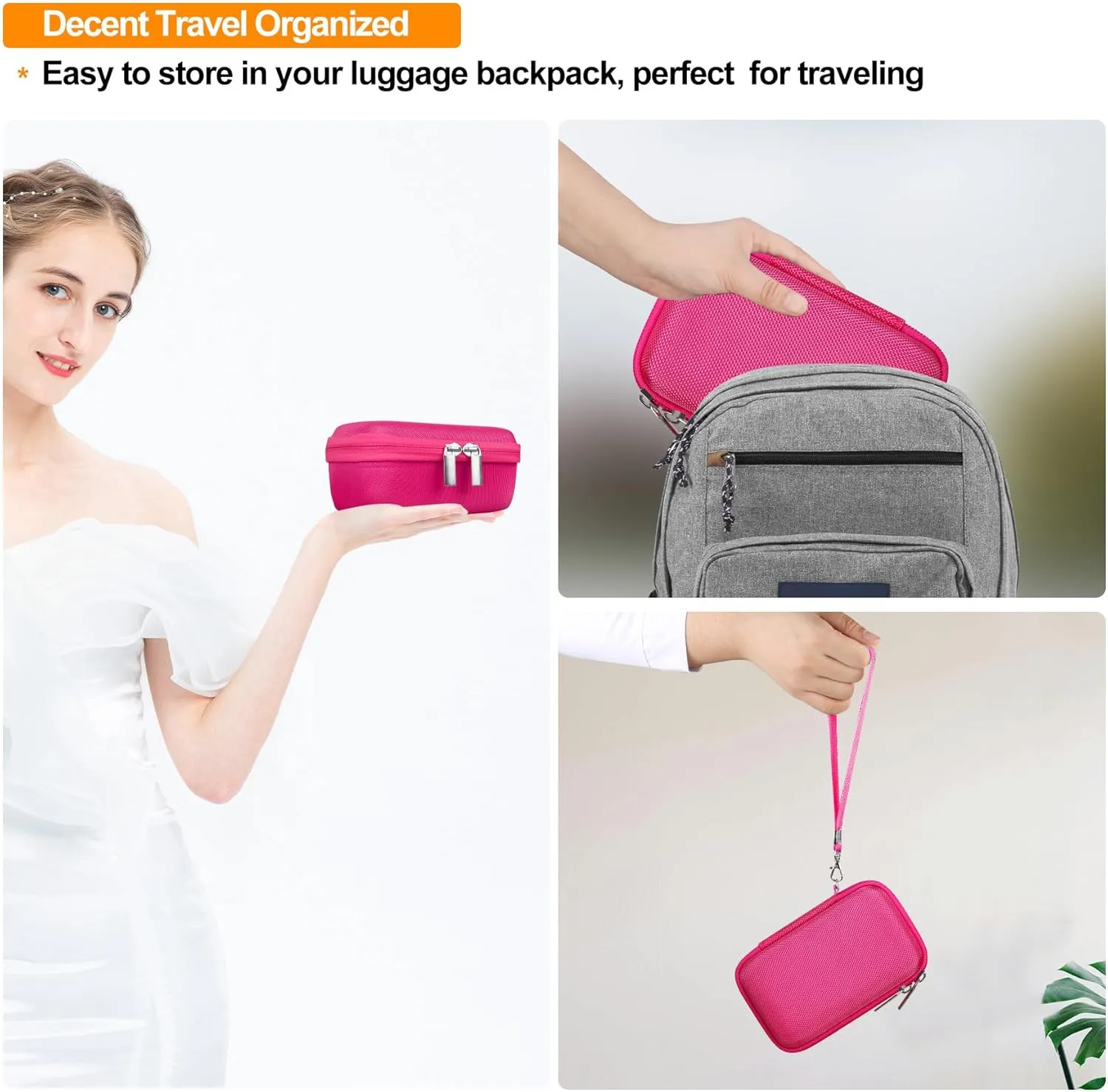 Elonbo Carrying Case for Sony ZV-1F/ ZV-1 II/ZV-1 Vlog Digital Camera for Content Creators, Sony ZV1 Vlogging Camera Hard Travel Bag, Mesh Pocket fits Battery Card Reader Cable, Raspberry