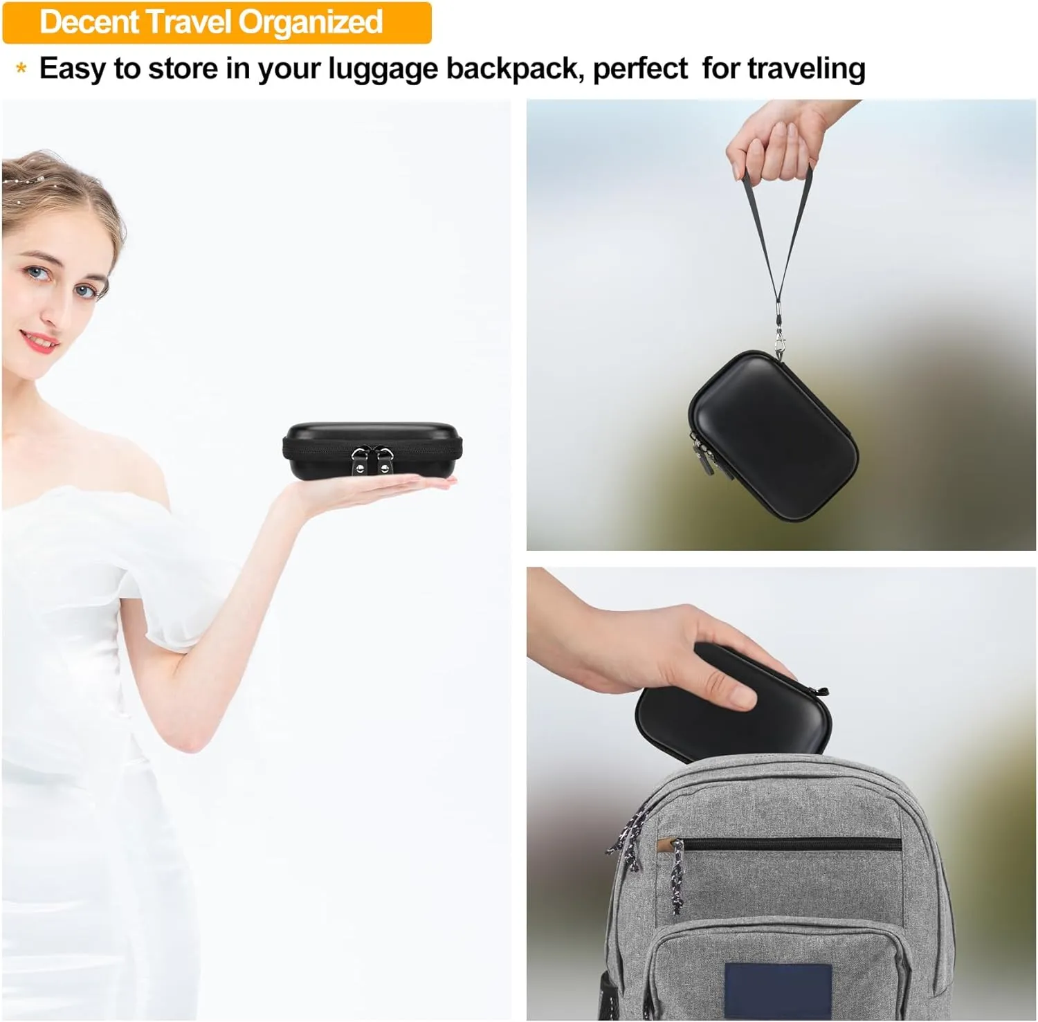 Elonbo Digital Camera Carrying Case for CAMKORY/for toberto/for AiTechny/for VAHOIALD/for IWEUKJLO FHD 1080P Camera, Boys Girls Kids Compact Small Camera Travel Storage Cover Protective Bag, Black