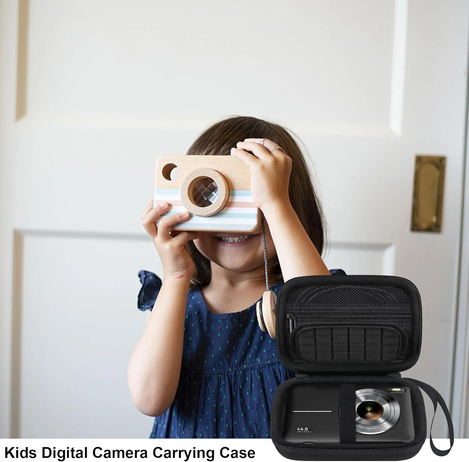 Elonbo Digital Camera Carrying Case for CAMKORY/for toberto/for AiTechny/for VAHOIALD/for IWEUKJLO FHD 1080P Camera, Boys Girls Kids Compact Small Camera Travel Storage Cover Protective Bag, Black