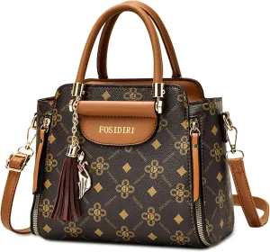 Ergocar 2022 New Women's Tote Handbags with Tassel Pendant, Fashion Vintage Tote Bag, Elegant Top-Handle Bag Boston Bag
