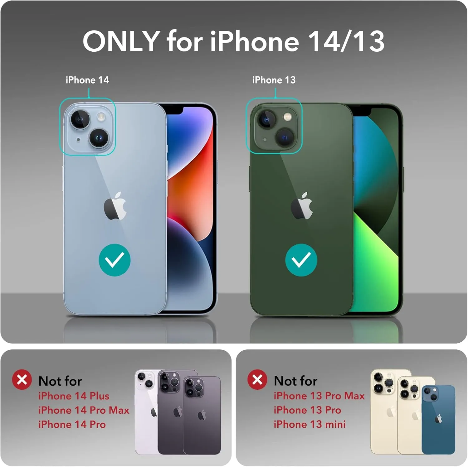 ESR for iPhone 14 Case/iPhone 13 Case, Compatible with MagSafe, Shockproof Military-Grade Protection, Magnetic Phone Case for iPhone 14/13, Classic Series (HaloLock), Clear Blue