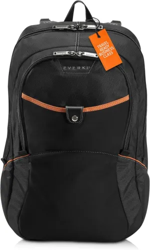EVERKI Glide Reflective Laptop Backpack 17.3 inch- Sturdy, Heavy Duty Bookbag, Computer Backpack for Men & Women, Large Book Bags for School, Motorcycle Back Pack with Reflective Strip, Black (EKP129)