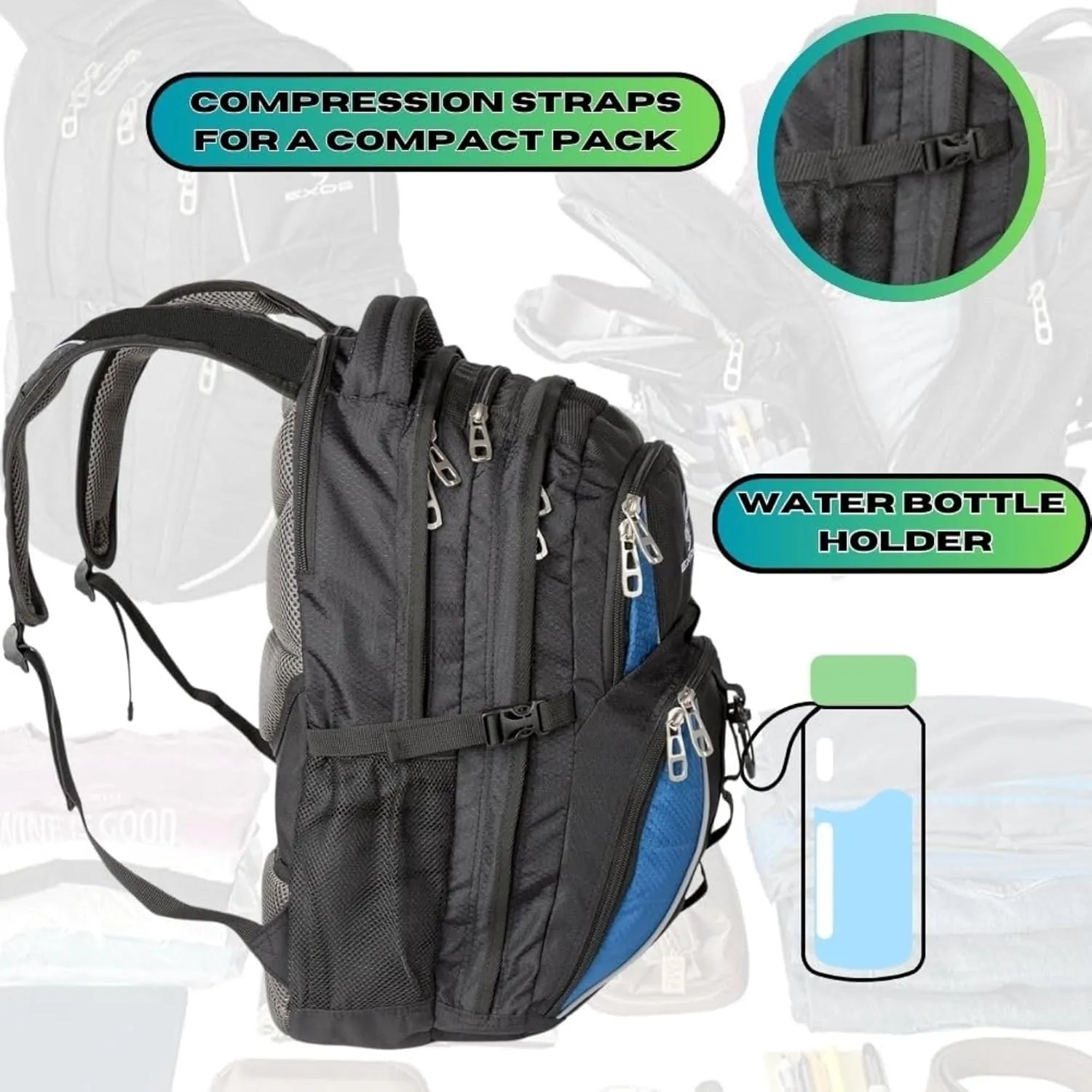 Exos Commuter Backpack - 29L Padded Laptop Backpack for Work - Backpack with Laptop Compartment - Fits Up To 17" Computers