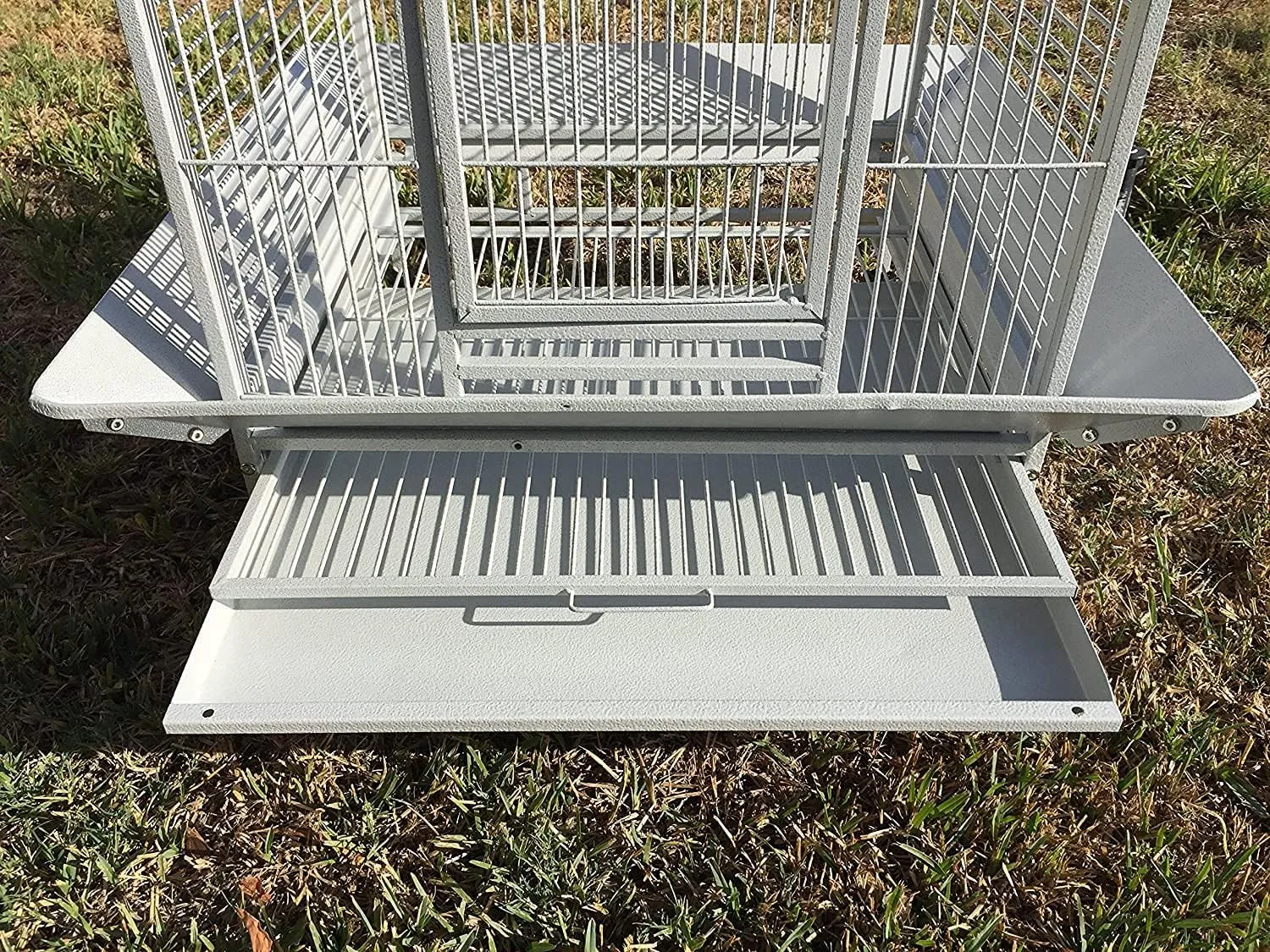 Extra Large Wrought Iron Open/Close Play Top Bird Parrot Cage, Include Metal Seed Guard Solid Metal Feeder Nest Doors Overall Dimensions: 35.25" Wx29.5"x62"H(with Seed Skirt)