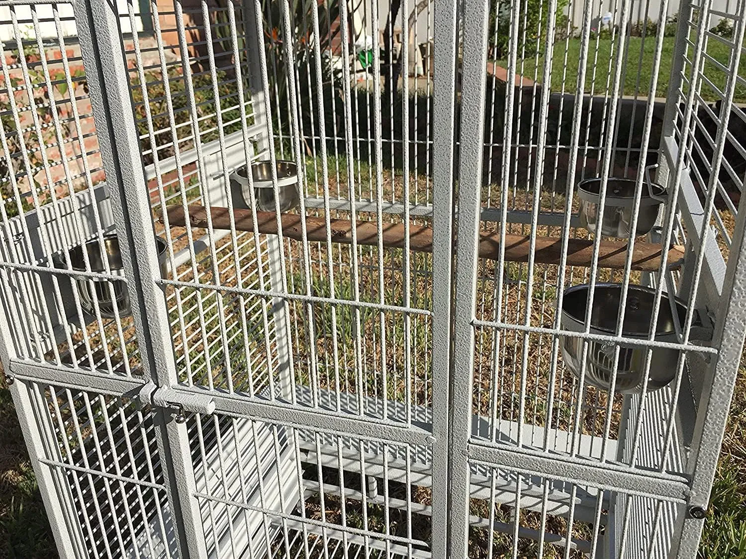 Extra Large Wrought Iron Open/Close Play Top Bird Parrot Cage, Include Metal Seed Guard Solid Metal Feeder Nest Doors Overall Dimensions: 35.25" Wx29.5"x62"H(with Seed Skirt)