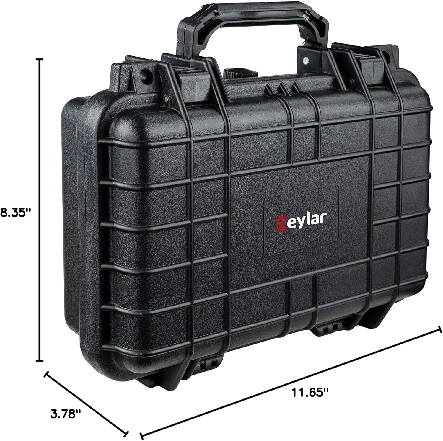 Eylar Protective Gear and Camera Hard Case Waterproof Dry Box with Foam 11.6 Inch 8.3 Inch 3.8 Inch (Black)