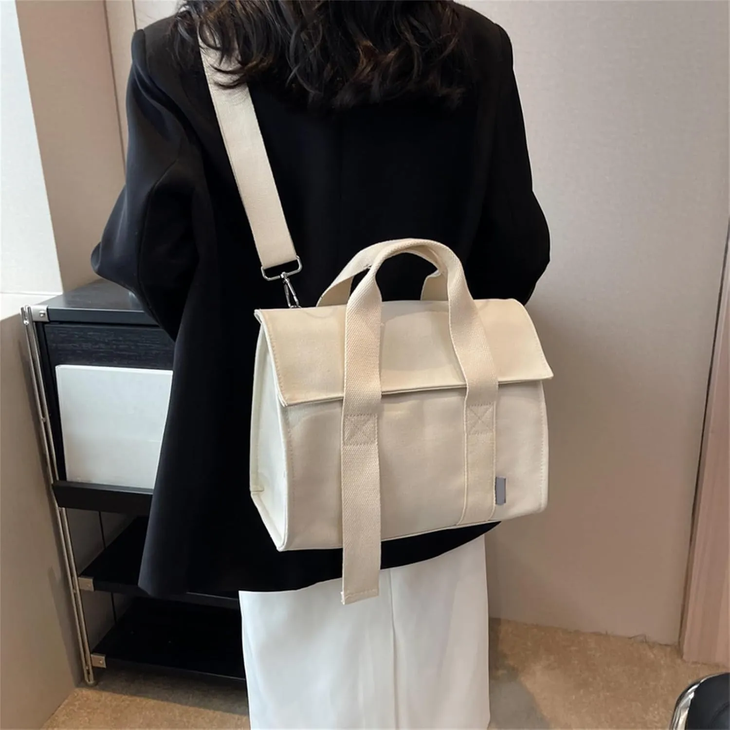 Fashion Canvas Bag for Women Large Shoulder Bags Handbags Casual CrossbodySatchel Purses for Work and Travel