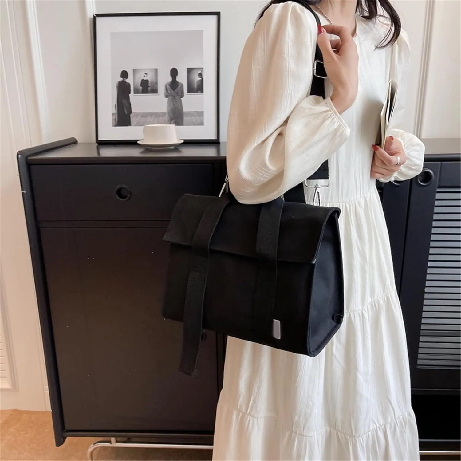 Fashion Canvas Bag for Women Large Shoulder Bags Handbags Casual CrossbodySatchel Purses for Work and Travel