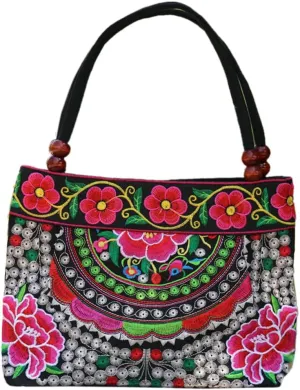 Fashion Embroidery Women Small Handbags Floral Embroidered Lady Top-handle Bags