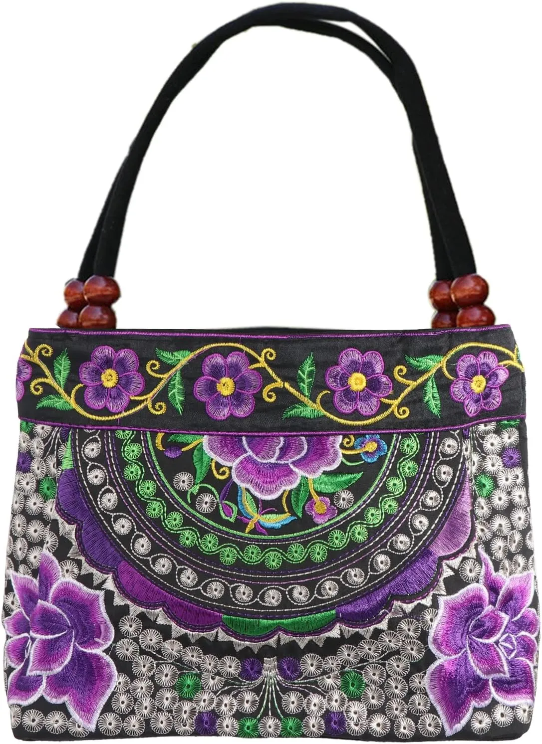 Fashion Embroidery Women Small Handbags Floral Embroidered Lady Top-handle Bags