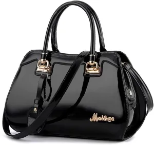 Fashion Handbag Women Shiny Leather Tote Bag Top Handle Shoulder Bag Cross-body Bag