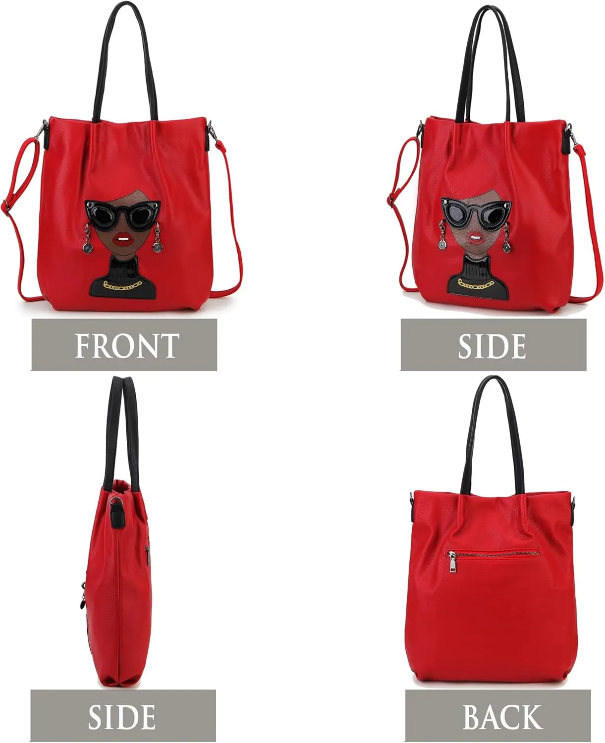 Fashion Purses for Women Novelty Lady Face Top Handle Satchel Handbags Funky Shoulder Bag Tote Bag