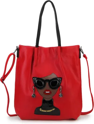 Fashion Purses for Women Novelty Lady Face Top Handle Satchel Handbags Funky Shoulder Bag Tote Bag