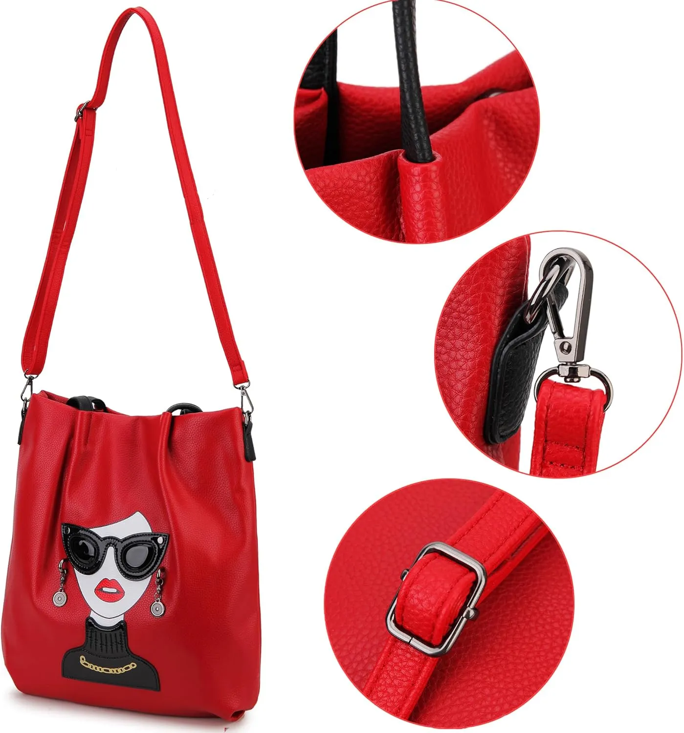 Fashion Purses for Women Novelty Lady Face Top Handle Satchel Handbags Funky Shoulder Bag Tote Bag