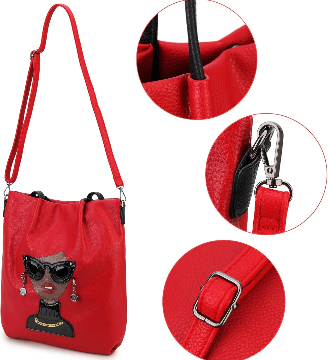 Fashion Purses for Women Novelty Lady Face Top Handle Satchel Handbags Funky Shoulder Bag Tote Bag