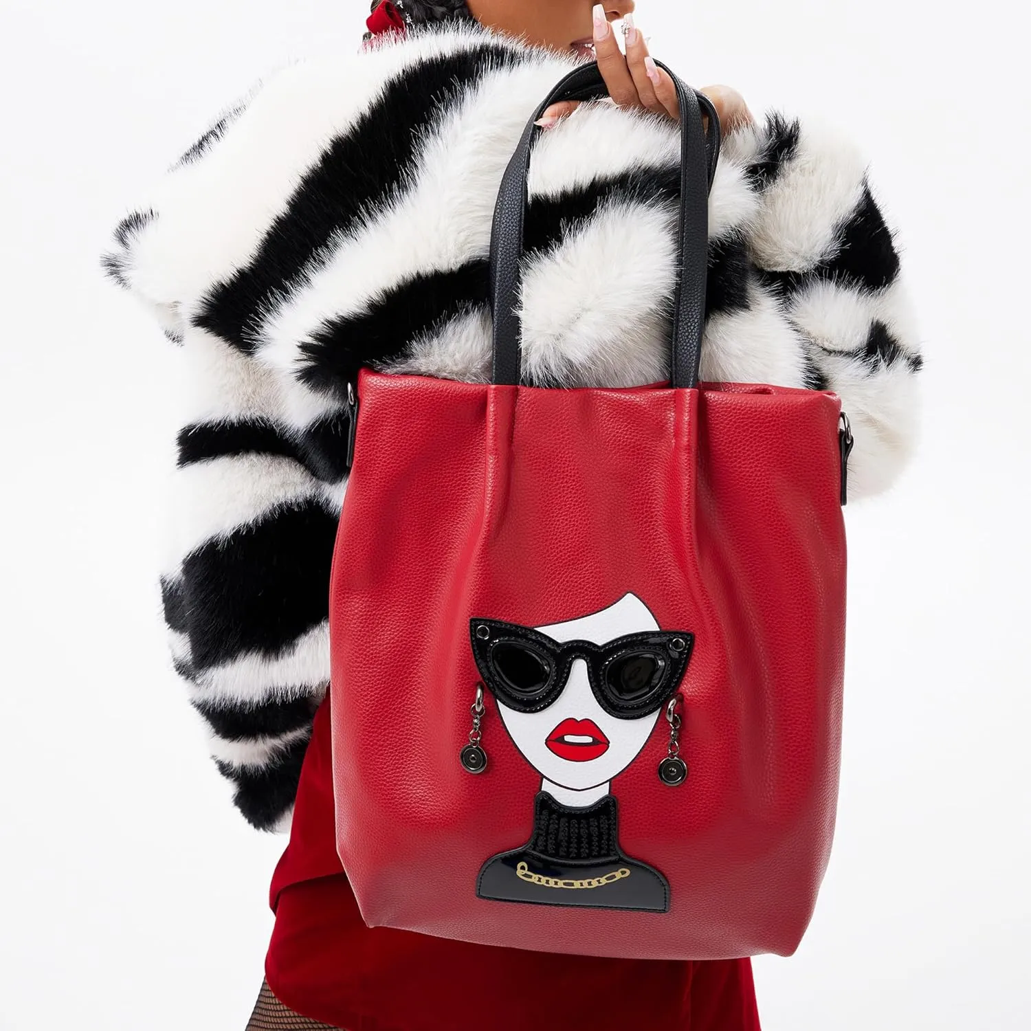 Fashion Purses for Women Novelty Lady Face Top Handle Satchel Handbags Funky Shoulder Bag Tote Bag