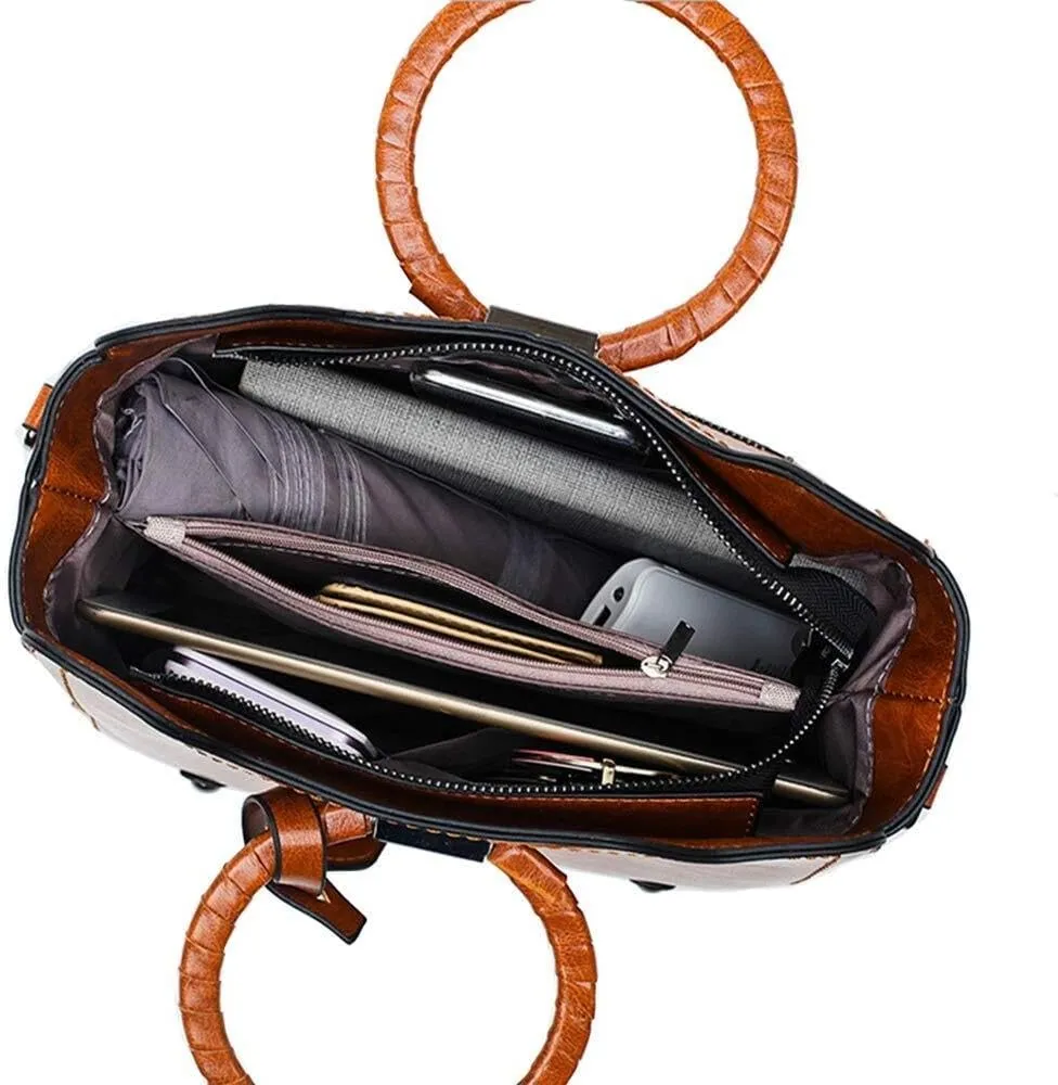 Fashion Women Shoulder Bags Handbags and Purses Ladies Designer Satchel Oil Wax Leather Handbag Tote Crossbody Bags