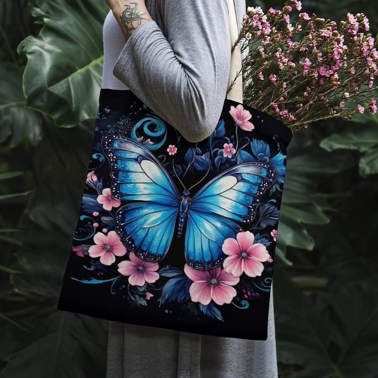 Fashionable Two Comfortable Shoulder Straps Handbag Extra Large Reusable Handbags for Women Men