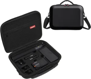 Father&I Osmo Camera 5 Pro Len Action 4 Action 3 Accessories&Adhesive Mount&Stick Thread Only Carry-ing Protective Case Hard Storage Bag Holder Outdoor for DJI Crossbody&Two Way Zipper, Black