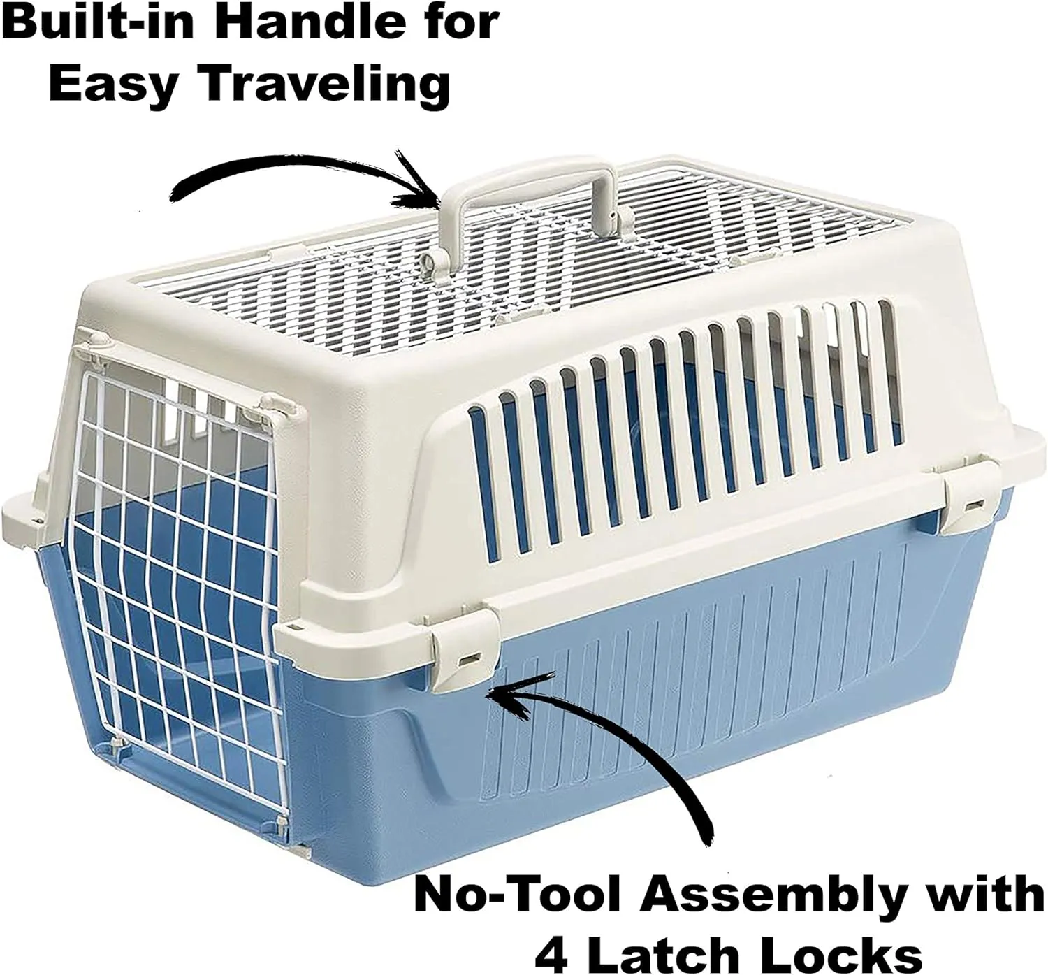 Ferplast Atlas Pet Carrier | Small Pet Carrier for Dogs & Cats w/Top & Front Door Access