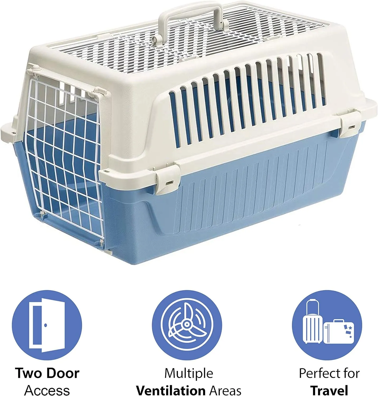 Ferplast Atlas Pet Carrier | Small Pet Carrier for Dogs & Cats w/Top & Front Door Access
