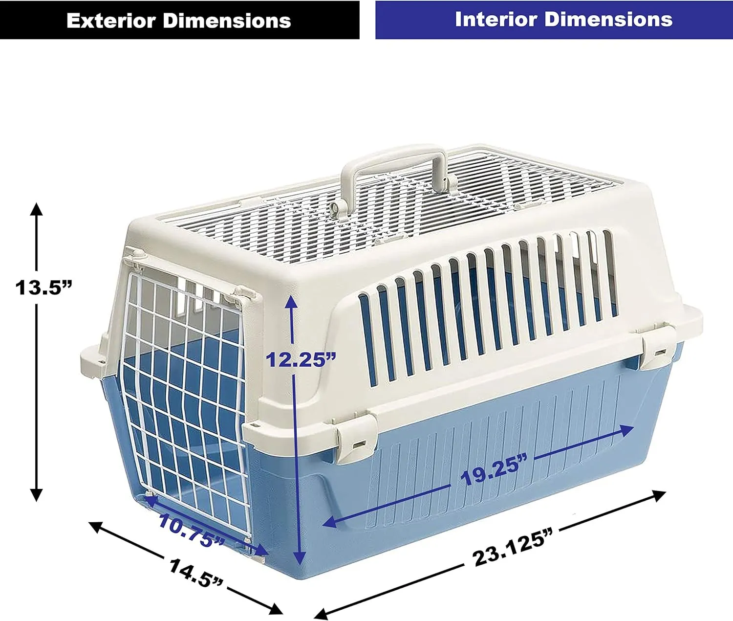 Ferplast Atlas Pet Carrier | Small Pet Carrier for Dogs & Cats w/Top & Front Door Access