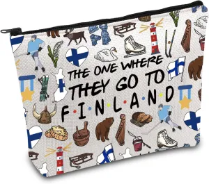 Finland Trip Makeup Bag Finnish Travel Gift Finland Souvenir Gift Finland Travel Bag Housewarming Gift (FINLAND)