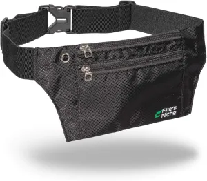 Fitter's Niche Water-Resistant 3-Zip Fanny Pack for Citywalk, Holds 6.7" Phone - Unisex Lightweight Belt Bag for Commuters & Outdoor Enthusiasts