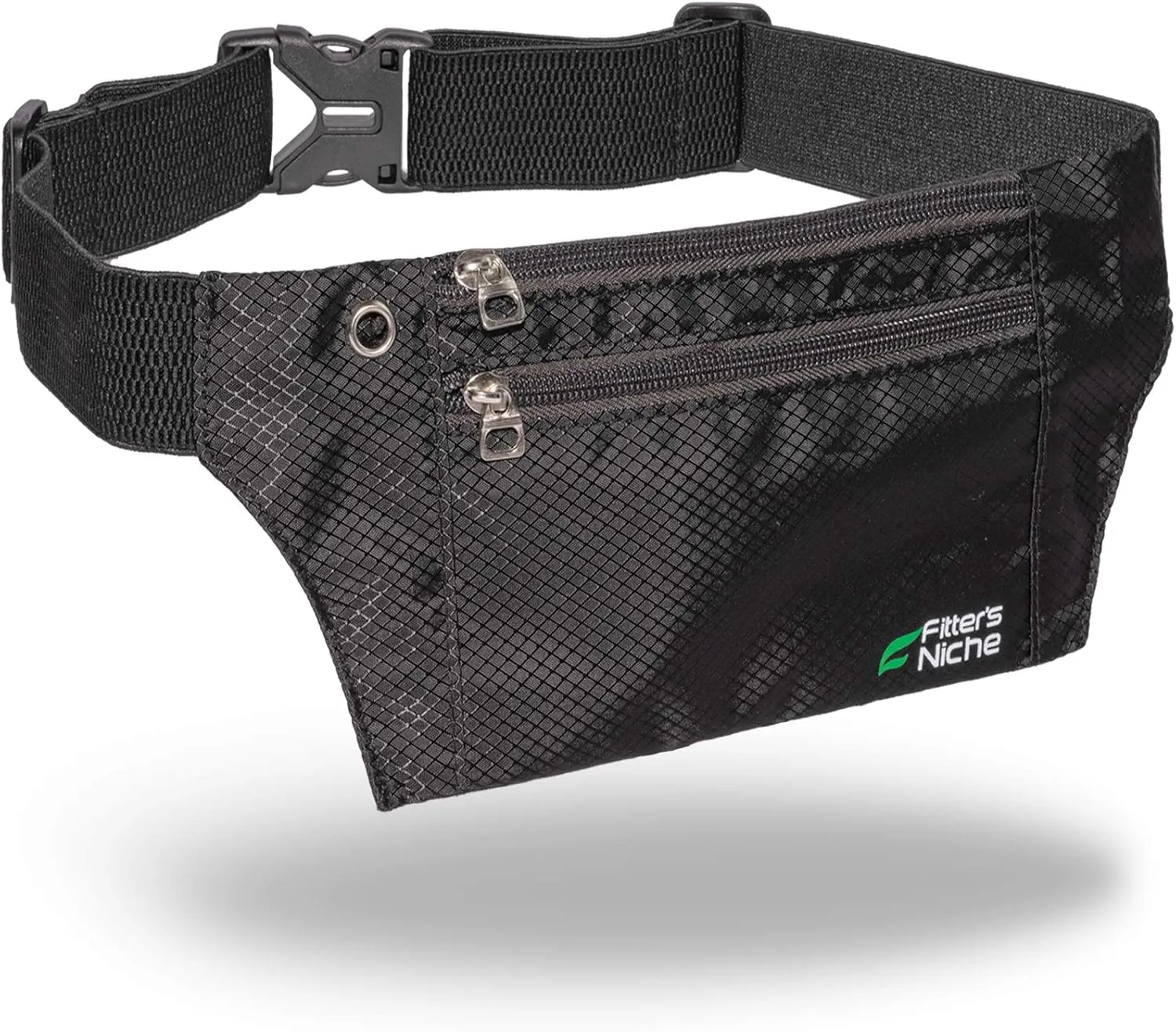 Fitter's Niche Water-Resistant 3-Zip Fanny Pack for Citywalk, Holds 6.7" Phone - Unisex Lightweight Belt Bag for Commuters & Outdoor Enthusiasts